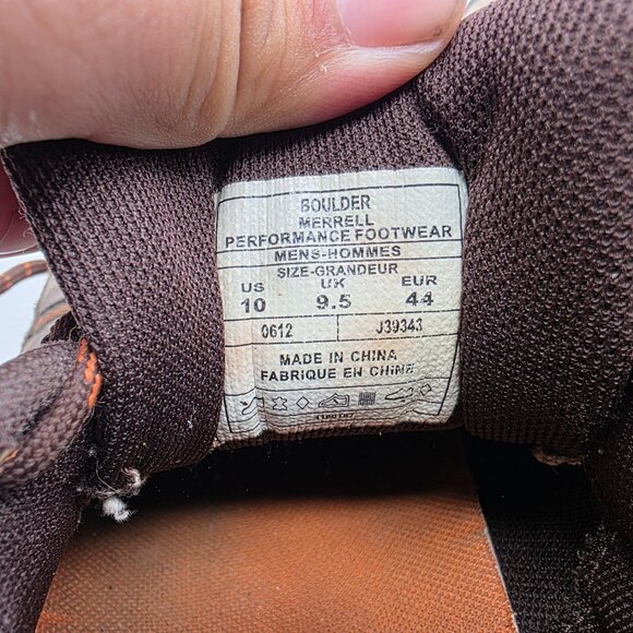 Merrell Boulder Mens Size 10 Brown Shoes Vibram Soles Camping Hiking Trails - Picture 7 of 13